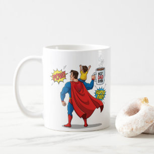 Redigerbar superhjälte present kopp superpappa den