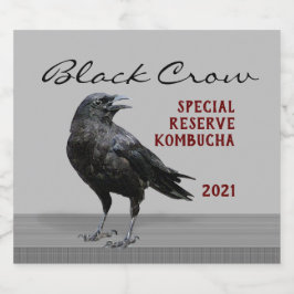 Redigerbar svart Kråka, genomskinlig Ölflaska Etikett