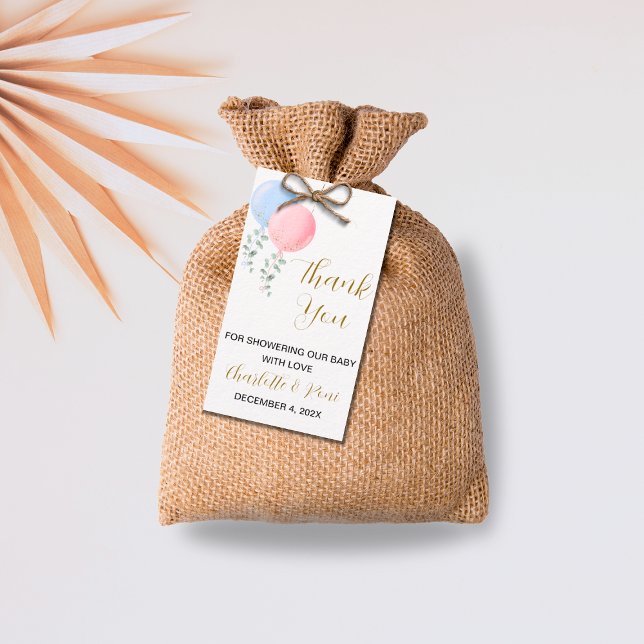 Redigerbar Tack för babyvisningsprogram för Spädba Presentetikett (Skapare uppladdad)