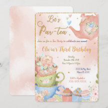 Redigerbar Tea Party-inbjudan