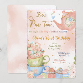 Redigerbar Tea Party-inbjudan Inbjudningar