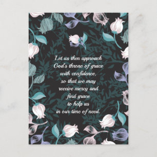 Redigerbar text blomsterdesign svart version vykort