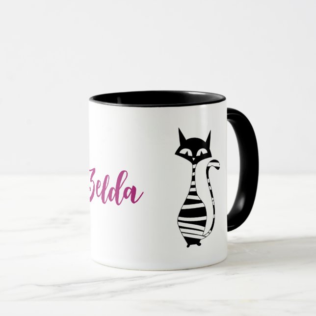 Redigerbar text för moderna Mid Century Cats Mugg (Framsida höger)
