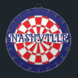 (redigerbar text) NASHVILLE TN White Red Navy Blue Darttavla<br><div class="desc">NASHVILLE TN White, Red, and Navy Blue Färgad Dart Board Game Inklusive 6 Brass Darts (kan anpassa sig efter ditt textval) 🎯 Berätta om du har ytterligare frågor och eftersom Zazzles kundsupport hanterar den kundupplevelse du kan få till Zazzle-kundsupport via chatta, mobil eller e-post, vilket förklaras i denna användbara länk...</div>
