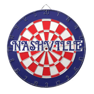 (redigerbar text) NASHVILLE TN White Red Navy Blue Darttavla