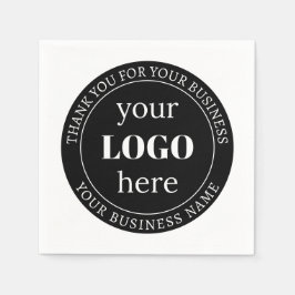 Redigerbar text och Logotyp eller annan design Pappersservett