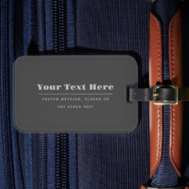 Redigerbar textmall för återmodern text | Mörk Grå Bagagebricka