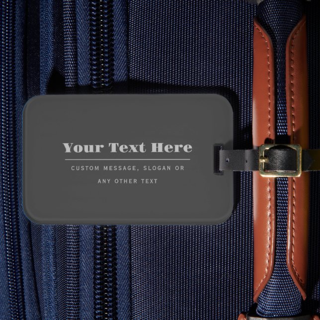 Redigerbar textmall för återmodern text | Mörk Grå Bagagebricka (Framsida Insitu 4)