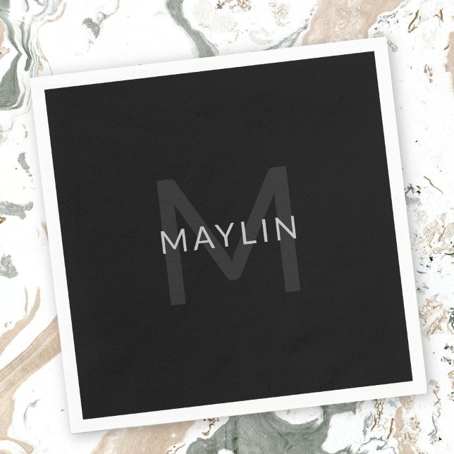 Redigerbar textmall för Monogrammed Namn etc. Pappersservett (Skapare uppladdad)