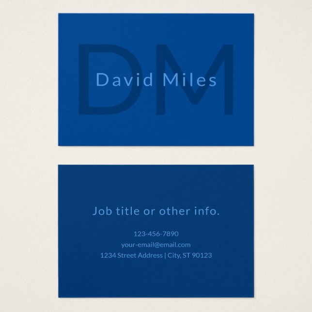 Redigerbar textmall för Monogrammed Namn etc. Visitkort (Framsida & baksida)