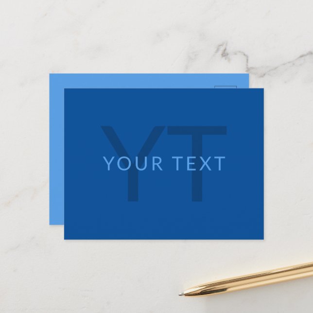 Redigerbar textmall för Monogrammed Namn etc. Vykort (Fram/Back In Situ)