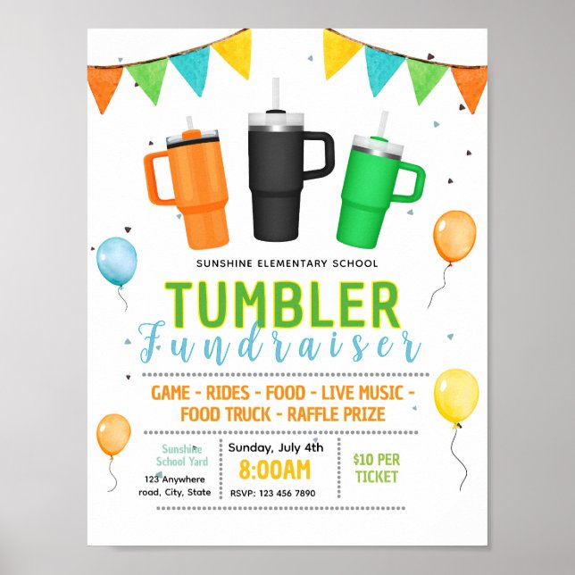 Redigerbar tumbler insamlingsflygblad poster (Framsidan)