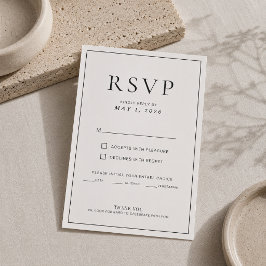 Redigerbar tunn kant Minimalistisk bröllops-RSVP-k OSA Kort