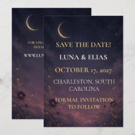 Redigerbar Twilight Celestial Gothic Bröllop Bevar Spara Datumet