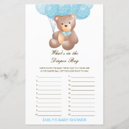 Redigerbar Vad finns i blöjbagen Baby Shower-spel