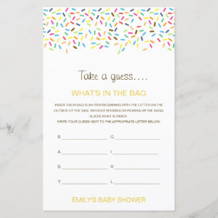 Redigerbar Vad finns i påsen Baby Shower Lek