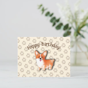 Redigerbar välkommen födelsedagskort Welsh Corgi P Vykort