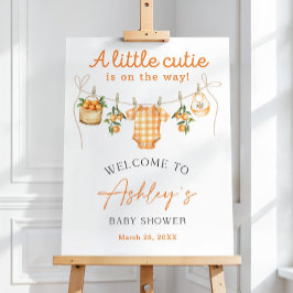 Redigerbar välkomstskylt för baby shower med tema 