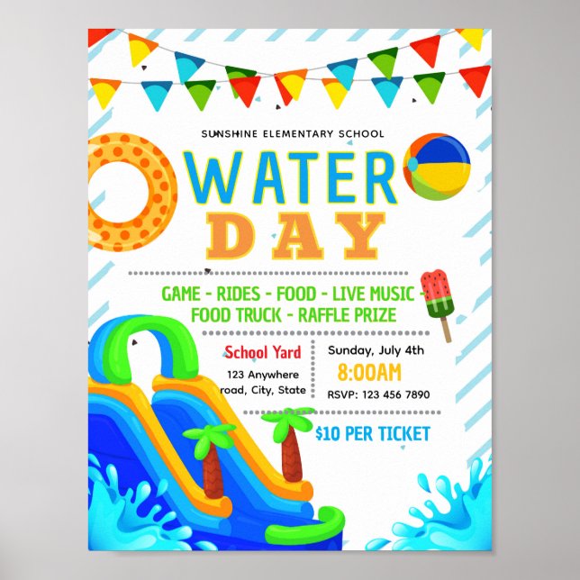 Redigerbar vatten dag flyer poster (Framsidan)