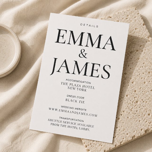 Redigerbar Vertikal Typografi Lyx Detaljerat Kort (Oversized names. Timeless elegance. Editorial luxury at its finest.)