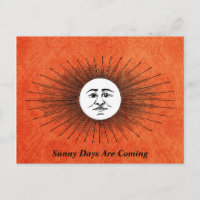 Redigerbar Vintage Celestial Orange Sol Rays