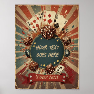 Redigerbar vintage-spel poster