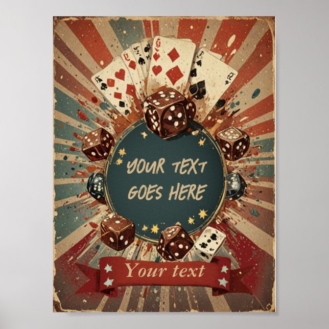 Redigerbar vintage-spel poster (Framsidan)