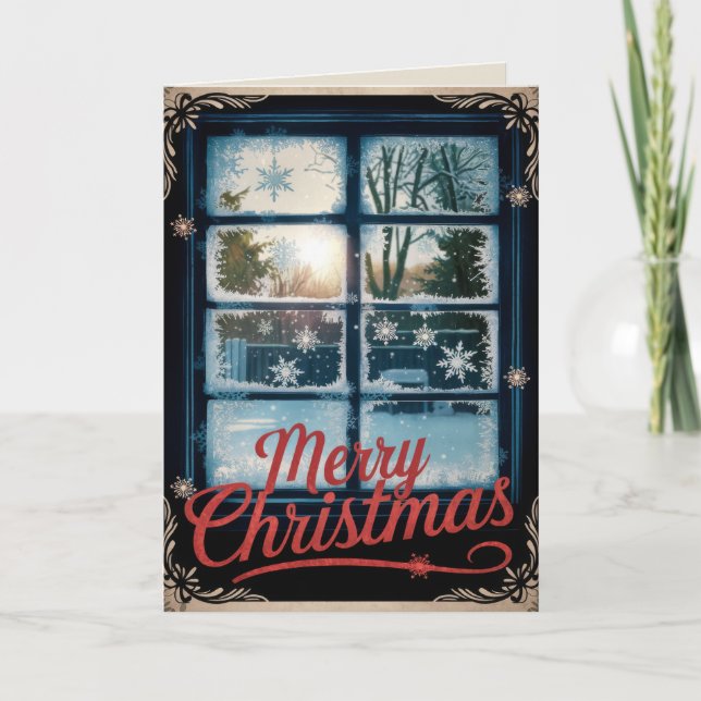 REDIGERBAR Vintage Xmas Julkort Helgkort (Framsida)