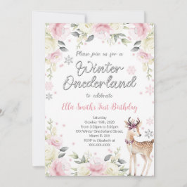 Redigerbar Vintervonderland Födelsedagsinbjudan Inbjudningar