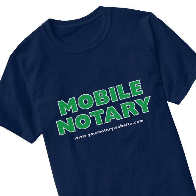 Redigerbar webbplats för Mobile Notary Public Grön T Shirt (Skapare uppladdad)