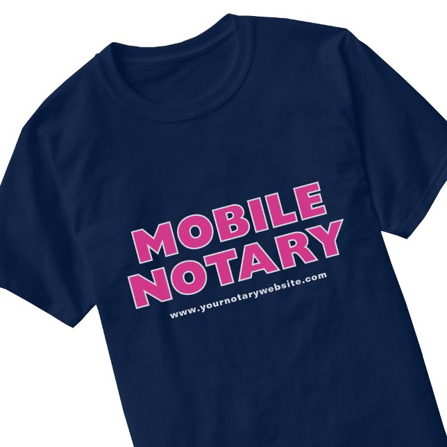 Redigerbar webbplats för Mobile Notary Public Rosa T Shirt (Skapare uppladdad)
