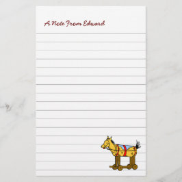 Redigerbar Western Vintage Leksak Horse Brevpapper