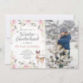 Redigerbar Winter Wonderland Photo-inbjudan Inbjudningar