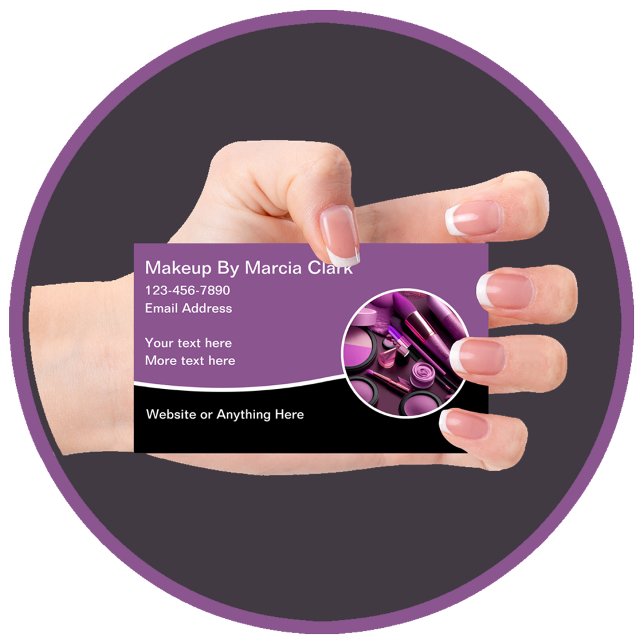 Redigerbara Affärskort för trendig Makeup-artist Visitkort (Skapare uppladdad)