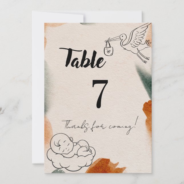 Redigerbara Babyshower Bordskyltar | Minimalistisk Inbjudningar (Framsida)