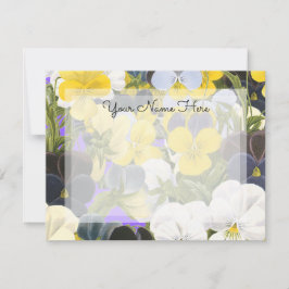 Redigerbara Blommigtar Violets och Pansy Mönster Anteckningskort