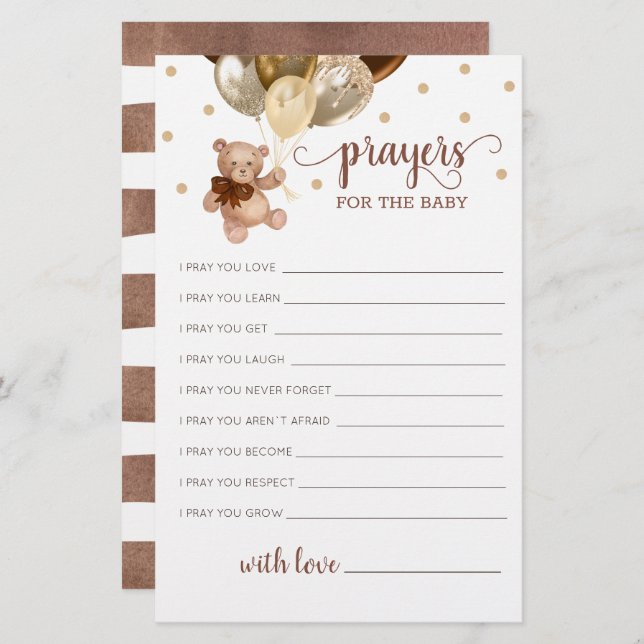 Redigerbara böner för babyskor, Nalle (Fram/baksida)