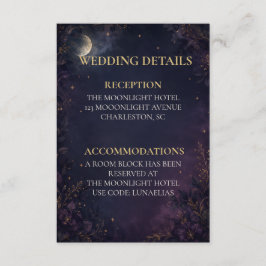 Redigerbara Celestial Gothic Bröllopsdetaljer Bifo Tilläggskort