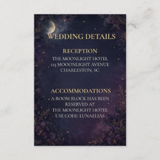 Redigerbara Celestial Gothic Bröllopsdetaljer Bifo Tilläggskort