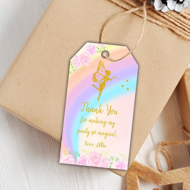 Redigerbara etiketter för favoriter för Magic Gard (Fairy Birthday Gift Tags)