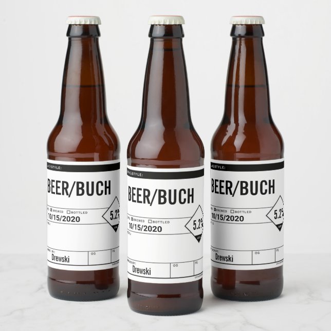 Redigerbara etikettetiketter för generisk öl-Flask Ölflaska Etikett (Flaskor)