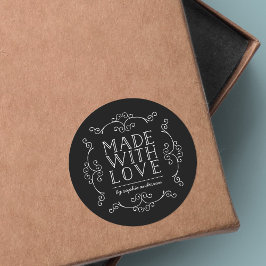 Redigerbara färgdekorationer Gjorda med kärlek Runt Klistermärke