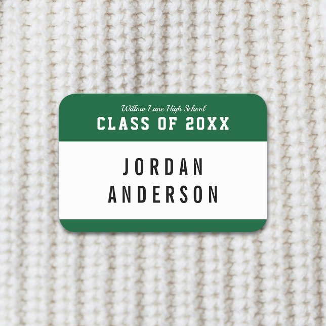 Redigerbara färgvariantstilar Klassåterträff Namnbricka (Skapare uppladdad)