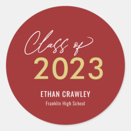 Redigerbara formaterade galleriet Färg Studenten-s Runt Klistermärke