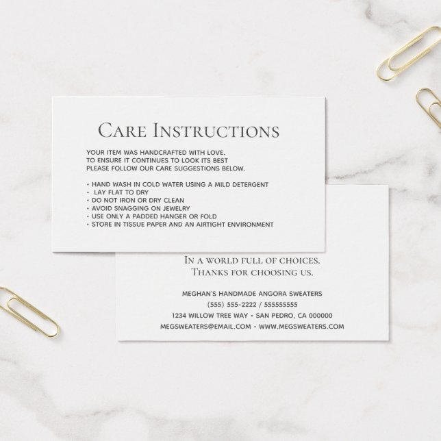 Redigerbara förpackningar för Tvättande kläder Visitkort (Kontor)