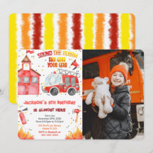 Redigerbara fotoinbjudningar för brandsläckare i L