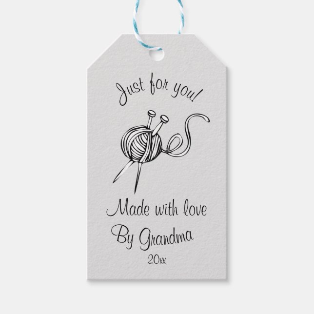 Redigerbara garn- och stickor Alldeles för dig Presentetikett (Framsidan)