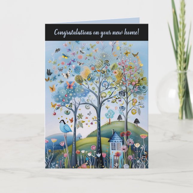 Redigerbara Grattis på ditt nya hem Kort (Framsida)