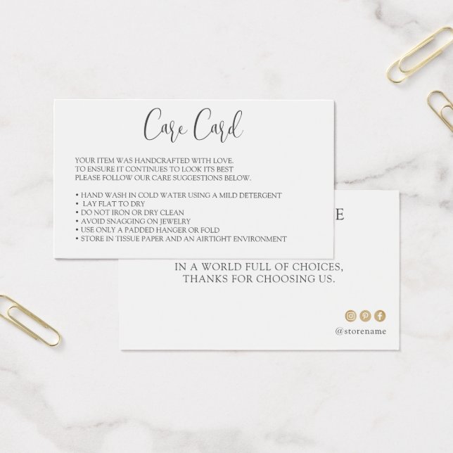 Redigerbara instruktioner för klädespaket visitkort (Kontor)