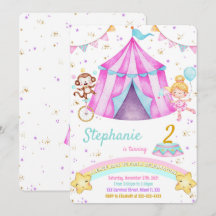 Redigerbara karnival-födelsedagsinbjudningar